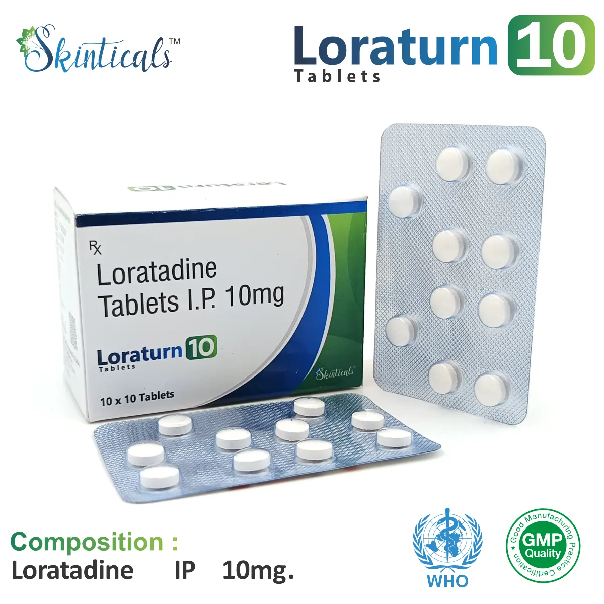 Loratadine (10mg) Tablet at Best Price in PCD Pharma Franchise for Antihistamine and Allergy Relief.